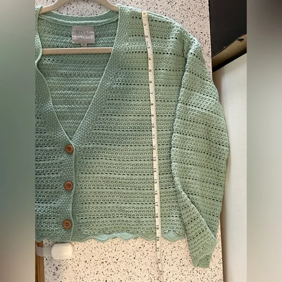 Mint Green Women's Cardigan - Picture 9 of 9